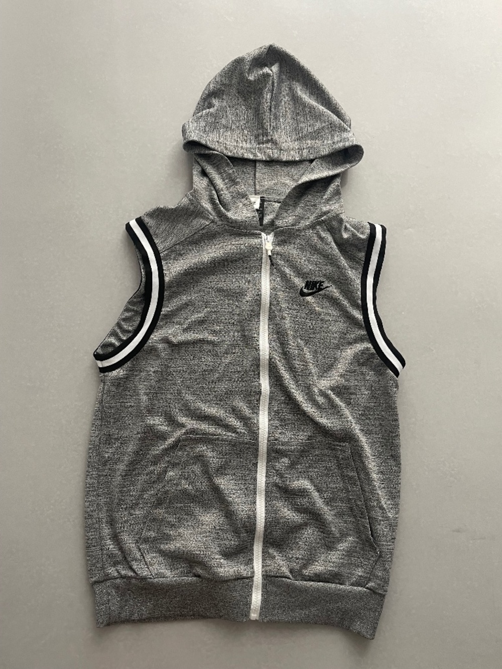 Nike Sleeveless Hoodie Vest Gray Full Zip Size M